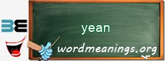 WordMeaning blackboard for yean